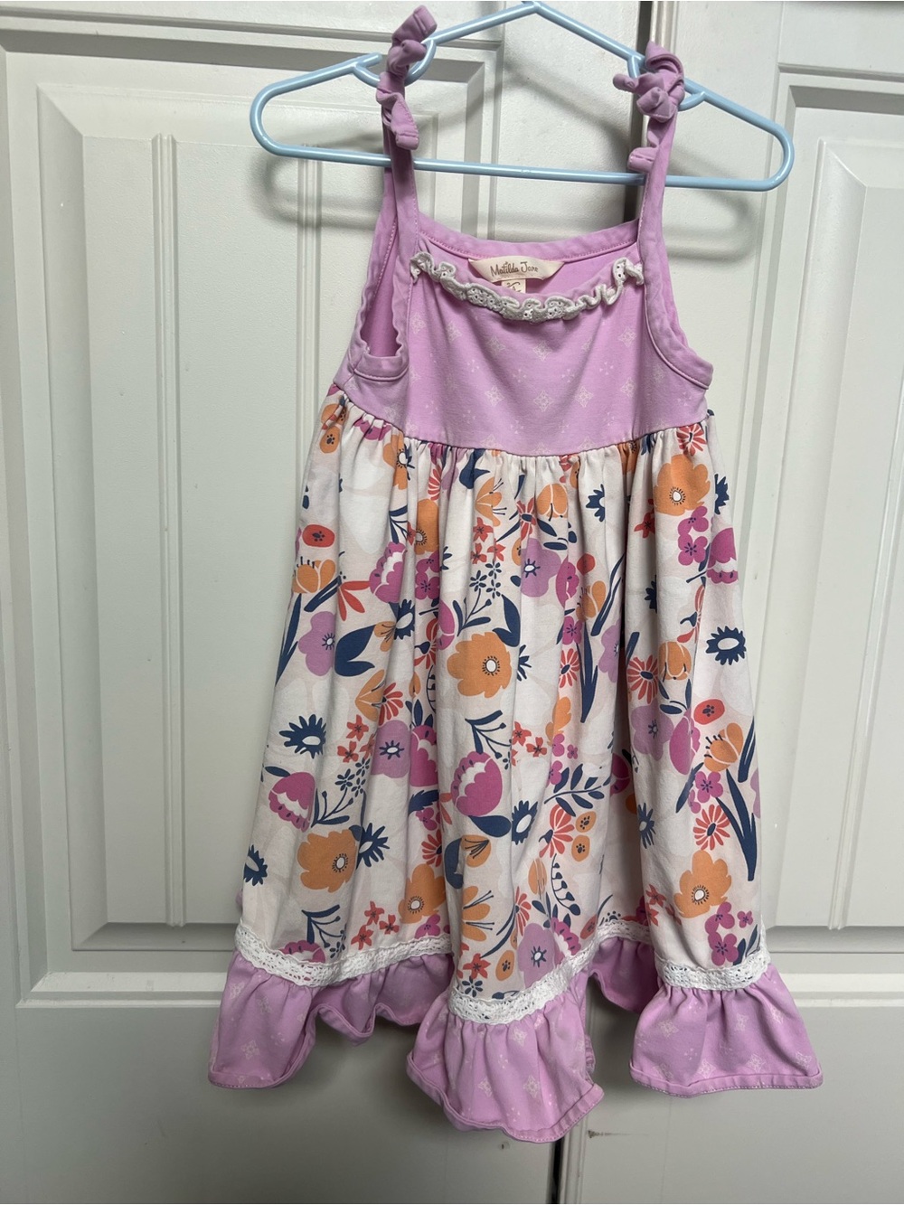 Matilda Jane size 4 Girls Lavender Floral Ruffle Sundress